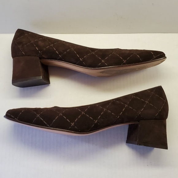 Salvatore Ferragamo Brown Quilted Suede Slip On - Picture 6 of 8